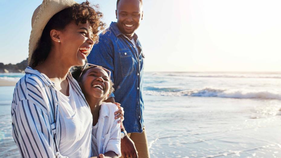 Familie på stranden