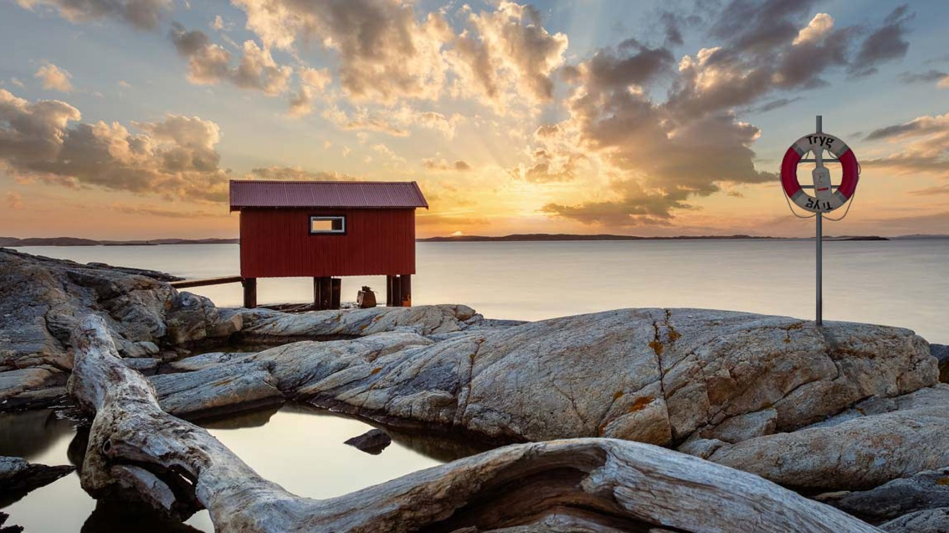 Livbøyen i solnedgang