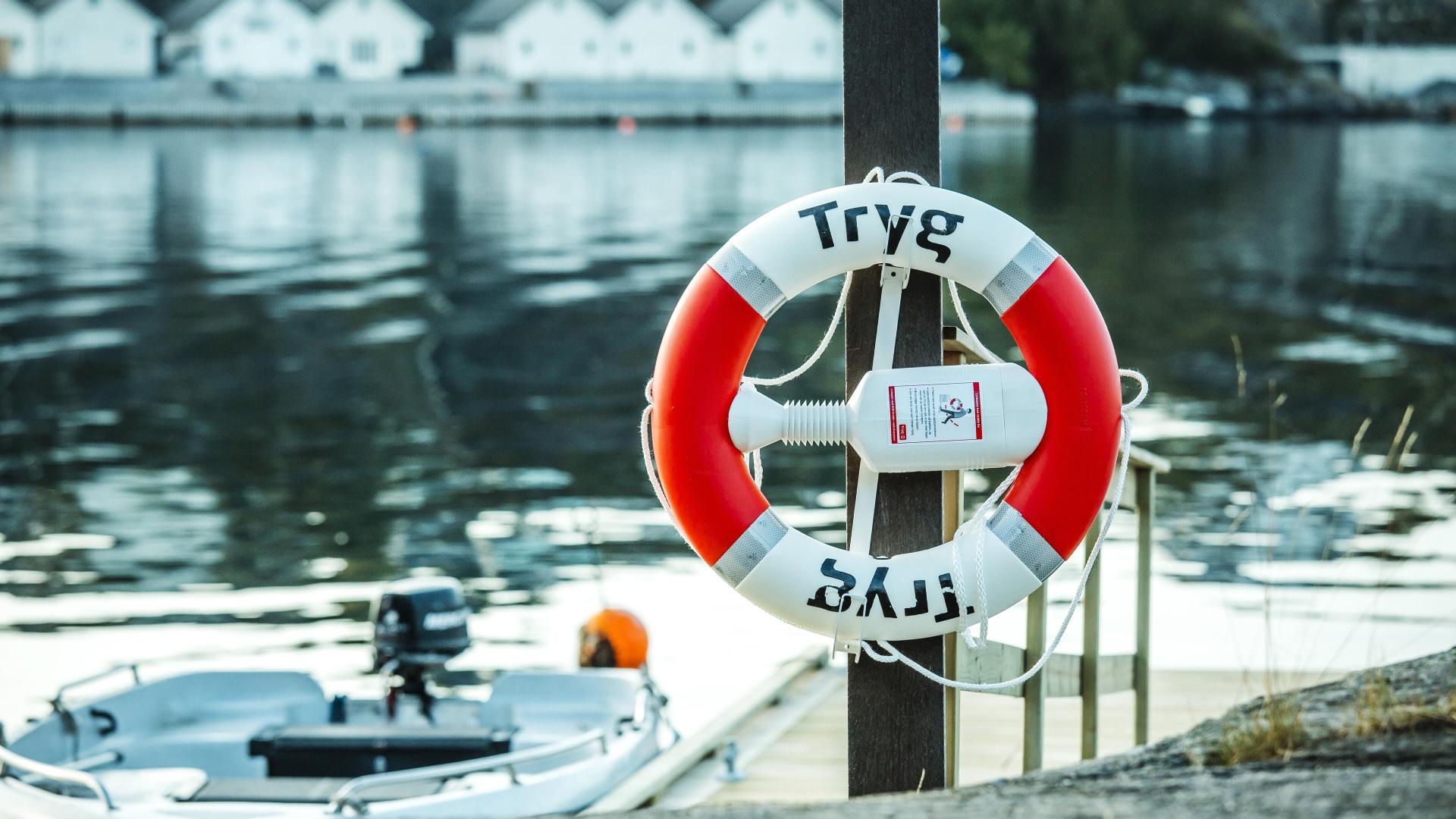 Nærbilde av livbøyen