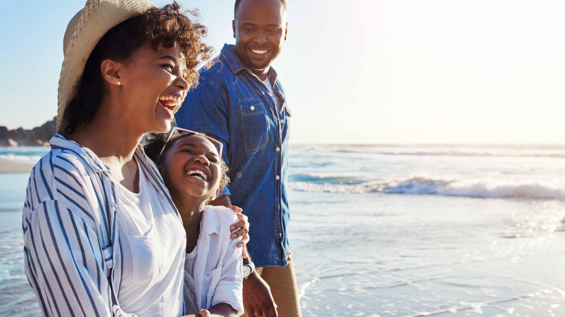 Familie på stranden