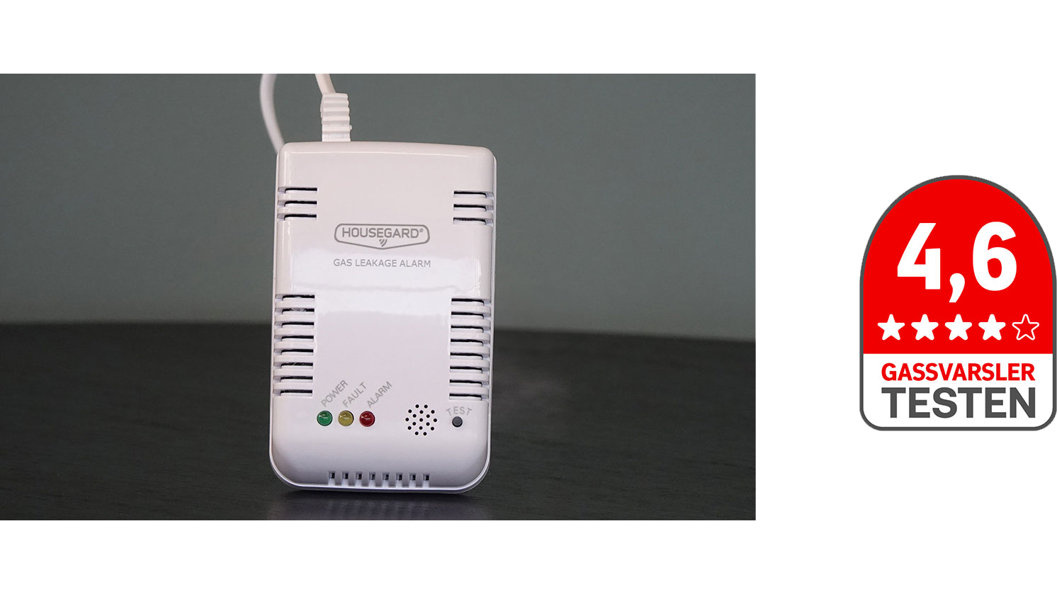 Housegard GA101S gassvarsler, 4,6 av 5 i score